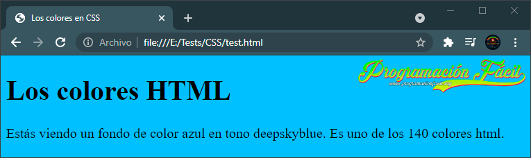 Los colores html en css